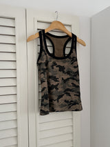 Camo retro U-neck sleeveless T-shirt