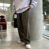  Wonderant Cotton Ton-Tuck Banding Wide Pants