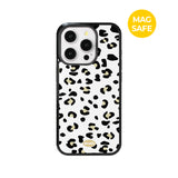 【MADE】ブラック&ホワイト レオパード iPhoneケース[Glossy Glass/Magsafe]