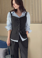 Tinel Pintuck Wide Banding Slacks