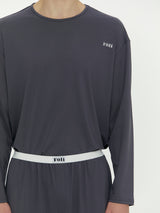 (Unisex) エッセンシャルストレッチフィットロングスリーブパジャマセット　チャコール