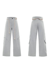 Belted Straight Cut Jeans