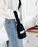 【MADE】Canvas waterproof Tumbler cross bag - Black