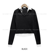 ヴィヴオタクシックブラッシュドカラーレイヤード長袖Tシャツ