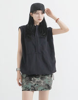 Nylon Hooded Anorak Vest