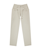 Detachable Button Denim Pants / Beige