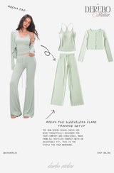Roena pad sleeveless flare training set-up( cardigan)