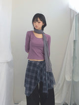 U-Neck Three-Quarter Slim Line Cotton Top