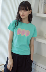 26SS★ Pop Strawberry Crop Short Sleeve Tee