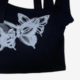 トニオバタフライストラップクロップドtシャツ