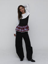 Check Tie Belt_Red
