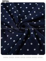 Navy Dotted Lace Chiffon Long Skirt