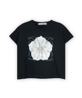 フラワーDロゴTシャツ_ブラック