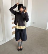 DOUBLE HIGH-NECK CARDIGAN