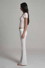 Lace tea bootscut pants, White
