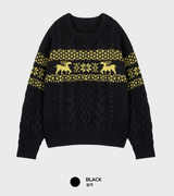 Jake Nordic Cable Overfit Round Long Sleeve Knit