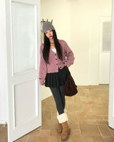 [ORIGINAL] Sand Color Heavy Knit Cardigan