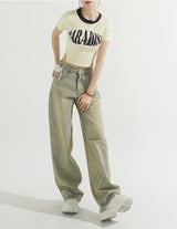 Paradise Side Cutting Cropped T-Shirt