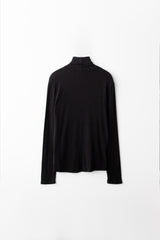 ソフトタートルネックTシャツ (ブラック)