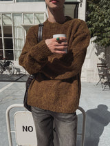 [wool 10%] ハガブルツートーンミックスモヘアニット