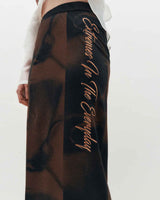 Embroidered Graphic Jersey Skirt _ RED