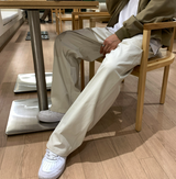  Wonderant Cotton Ton-Tuck Banding Wide Pants