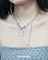 [StrayKids Seungmin , Purplekiss Dissie Pick] Matt Teddy Bear Drop Surgical Necklace
