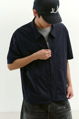 Field Panel Paper Half Shacket (Navy)