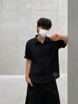 ジャカードチェッカード半袖Tシャツ 3C