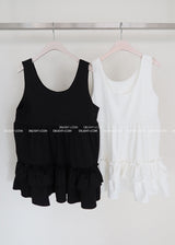 frill cancan layered mini-dress