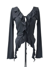 volli strap frill cardigan (2color)