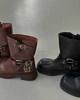 Buckle Tongue Angle Boots