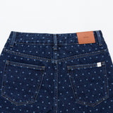 ダークブルードットデニムパンツ code 21100