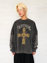 VENTIQUE ピグメントホーリースウェットシャツ 2colors