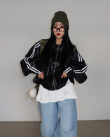 [UNISEX] Track Glossy Windbreaker Jersey Jacket