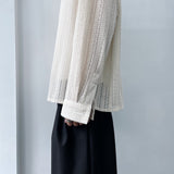Striped Lace Long-Sleeve Shirt