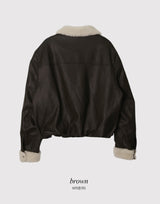 #BY Boa Collar Leather Blouson (2color)