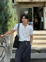 Deli ヘンリーネック半袖Tシャツ