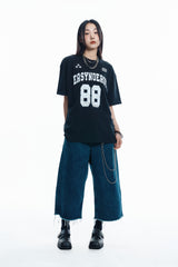88 フットボール半袖Tシャツ- BLACK