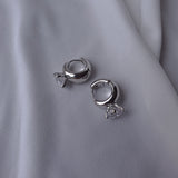 [Hearts2Hearts Ian Piercing] ダイアモンドリングハギーズピアス - Silver Color