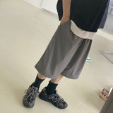 Two tuck wide banding half pants 2C