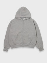 LOGO ZIP HOODIE - GREY