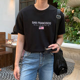 LMN サンフランシスコエンブロイダリーオーバーサイズフィット半袖Tシャツ (2 colors)
