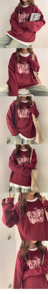 Zabel Brush Raglan Napping Long Sleeve Tee