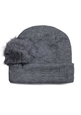  FLUFFY FORM BEANIE . GREY