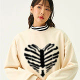 [UNISEX] ボーンハートドットシルエットマントゥマン