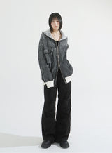 Adel pocket zip-up knit