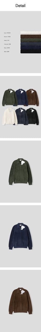 [Unisex] Angora kara knit zip up(6color)
