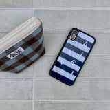 [MADE] stripe logo glass bumper case(skybluenavy)
