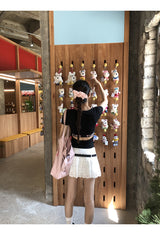 パンチングベルトホワイトAラインスカート(including belt)